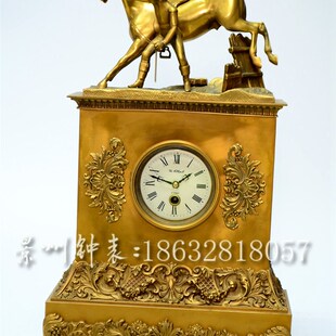 全铜座钟 马上走点 金色机械台钟 古典钟表 欧式上弦钟 报时软装