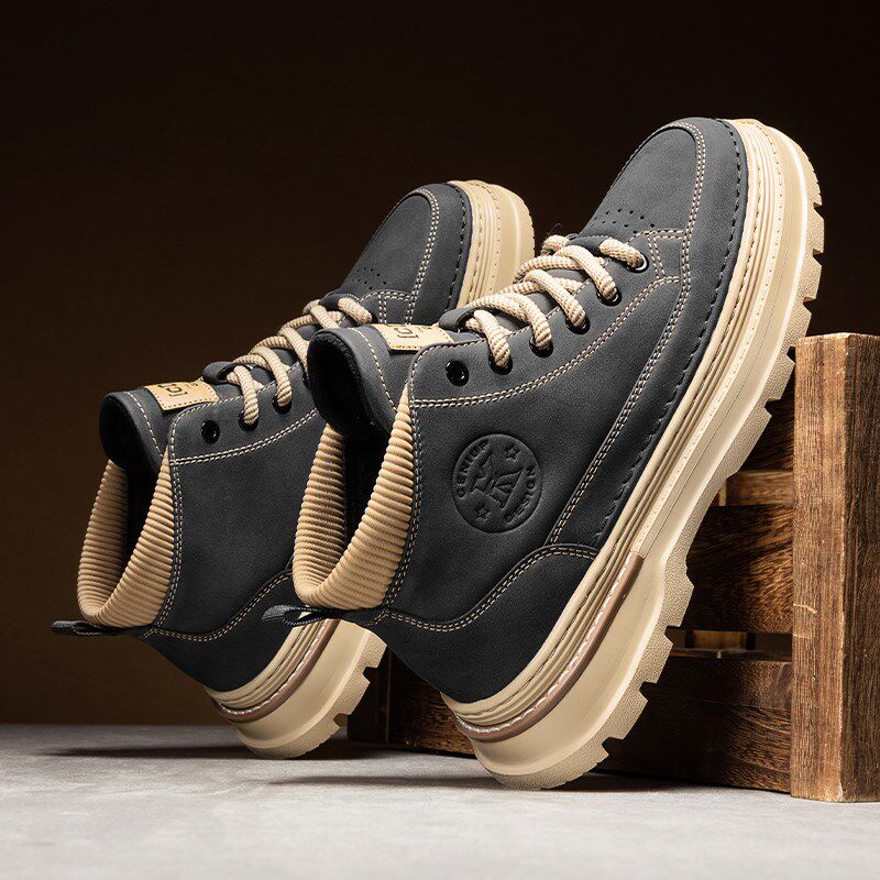 鞋子男靴马丁靴2024新款冬季高帮男士工装靴子秋冬款男鞋春季男款