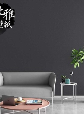 素色无纺布哑光深灰色浅灰色黑色墙纸2024新款客厅卧室壁纸非自粘
