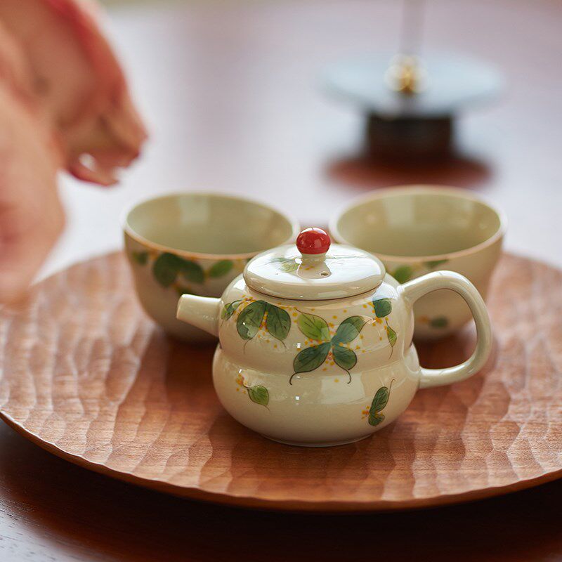 一人喝小茶壶套装迷你手绘陶瓷茶杯泡茶女士用中式茶功.夫茶具小