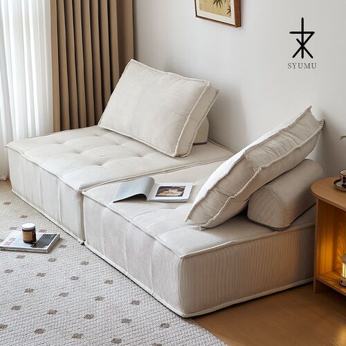 皮埃蒙特沙发客厅家用白色小户型现代G简约双人模块布艺豆腐块沙