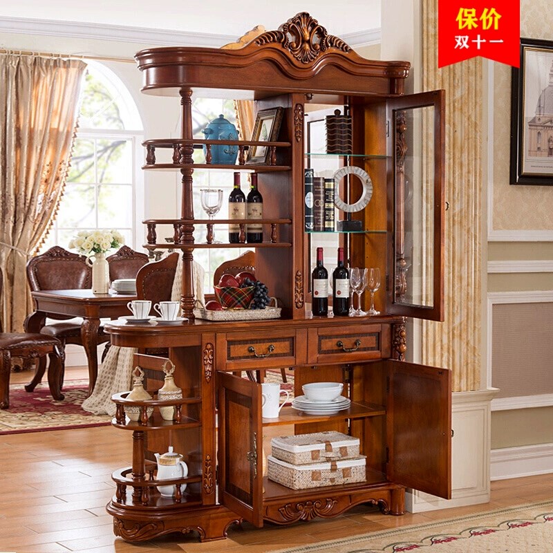美式实木玄关柜酒柜隔断客厅间厅柜进门入户装饰柜欧式酒架门厅柜