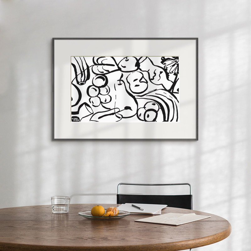 工业风黑白客厅装饰画抽象小众y玄关墙面餐厅挂画后现代样板间壁