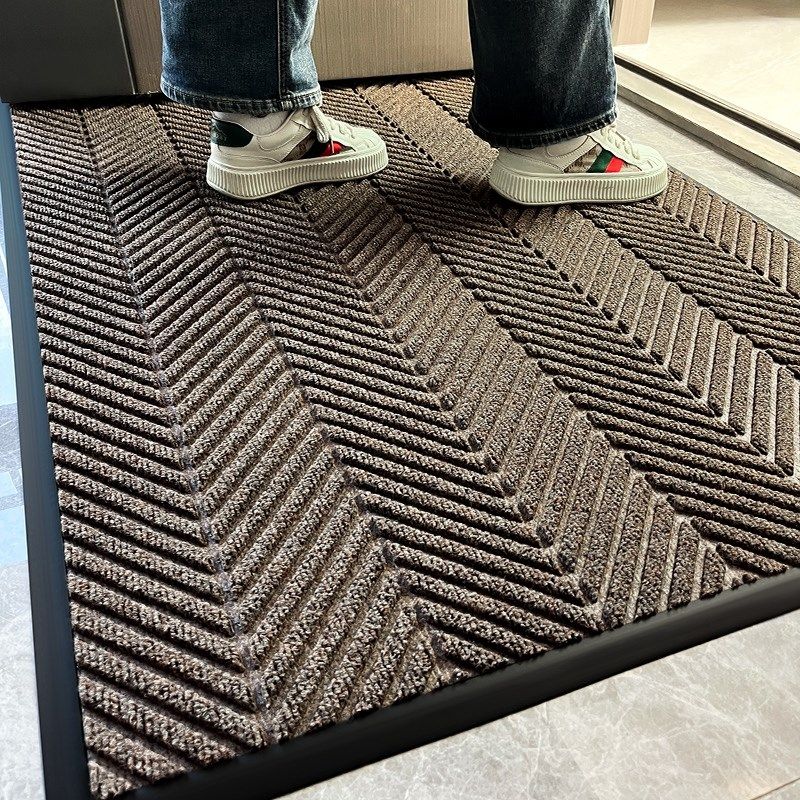 咖色入户门地垫玄关门口地v毯门外高级感室外进门耐脏脚垫防滑门