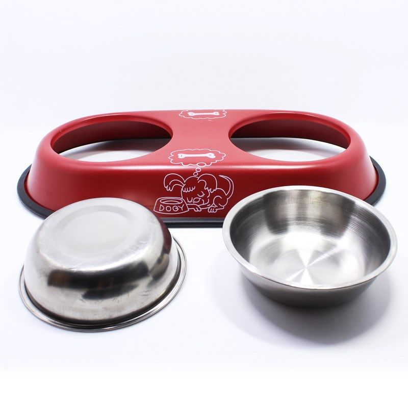 不锈钢双碗 猫碗狗碗宠物食盆水盆 狗盆防滑底卡通图案狗狗食盆,宠物/宠物食品及用品,猫狗碗/慢食碗,淘宝优惠券,粉丝福利购,淘宝优惠卷