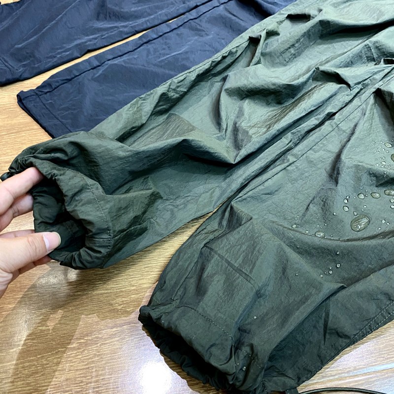 山系户外机能风!夏季轻薄复古宽松锥形褶皱束口工装裤休闲长裤男