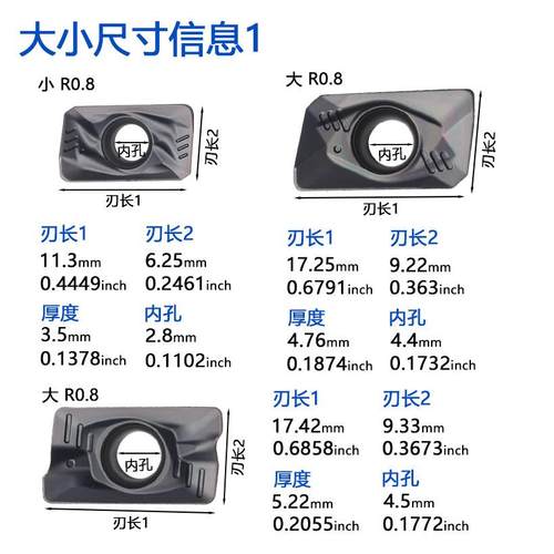 株洲哈德斯通数控铣刀片方型APMT1135PDER-FM HS5130黑色通用加工