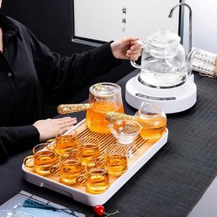 全自动煮茶玻璃烧水壶泡茶壶家用办公室功夫茶杯茶盘 茶具一体套装