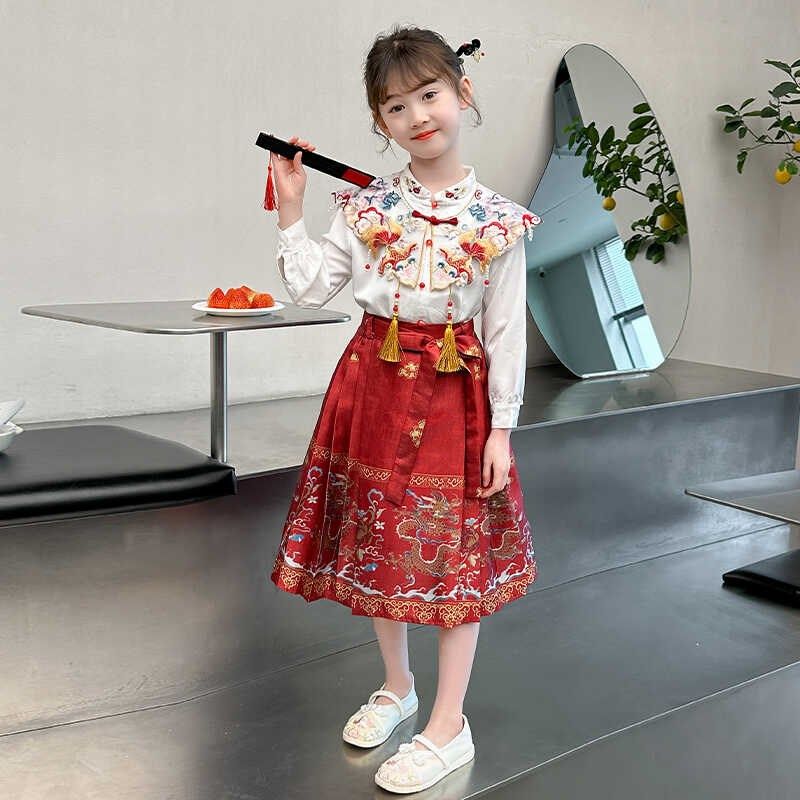马面裙女童秋装套装2024新款新中式国风儿童中大童春秋唐装汉服裙,童装/婴儿装/亲子装,汉服,淘宝优惠券,粉丝福利购,淘宝优惠卷