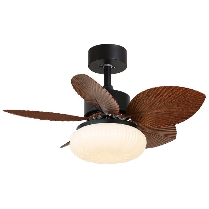 奥宏复古电扇灯26寸奶油中古吊扇灯餐厅卧室咖啡厅变频迷你小风扇