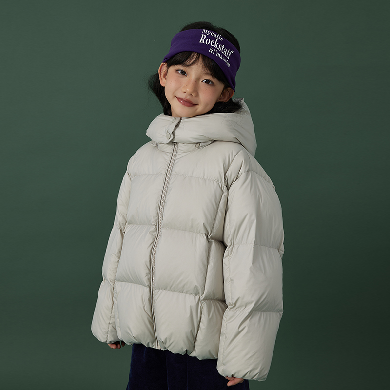 鹅小宝童装2023年新款冬保暖舒适白鹅绒儿童羽绒衣男女童加厚亲子