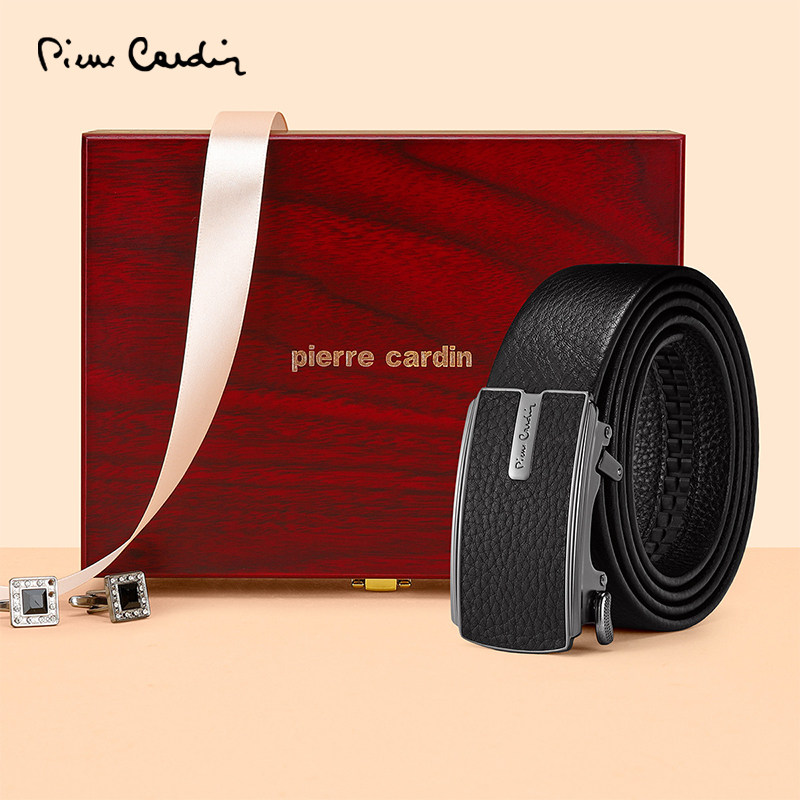 皮尔卡丹正品腰带男款2026新款真皮皮带男士奢侈品内扣牛皮裤带男