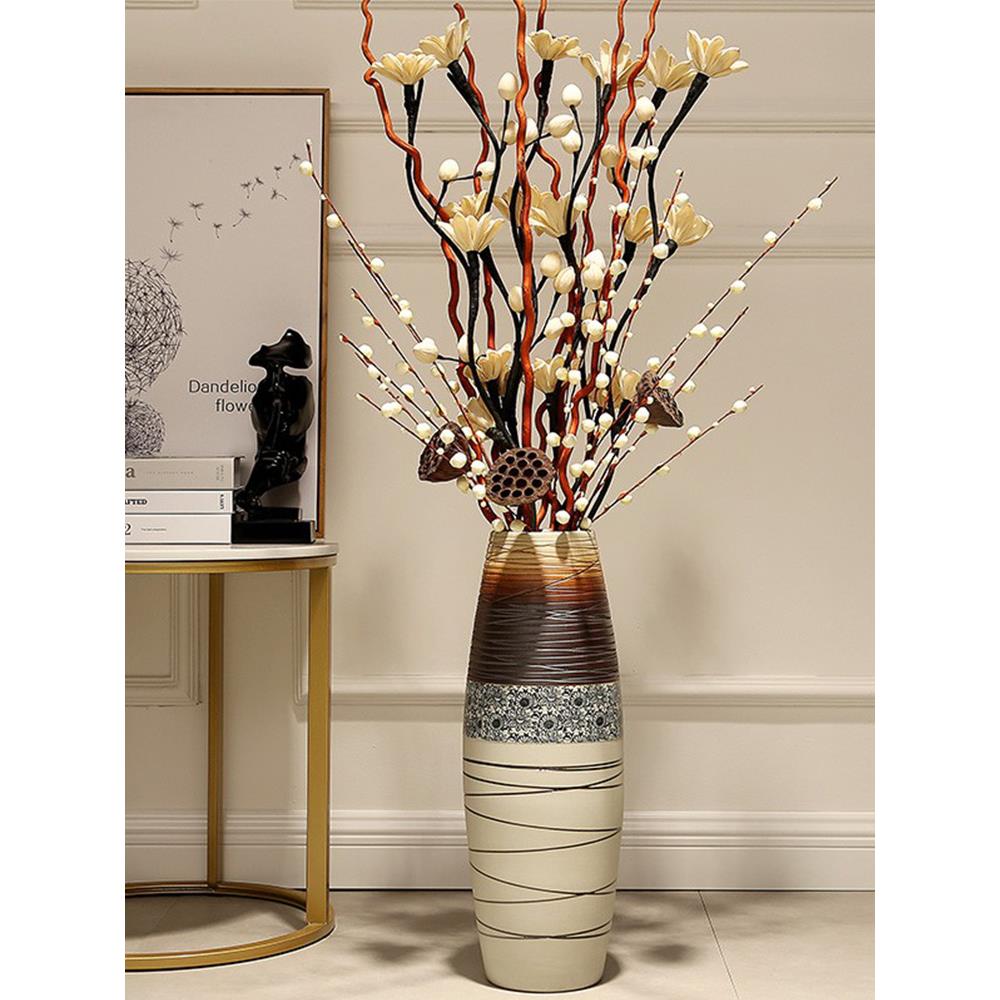 欧式瓷插花装饰艺术家居客厅景德镇干花立地花瓶大型陶瓷摆件