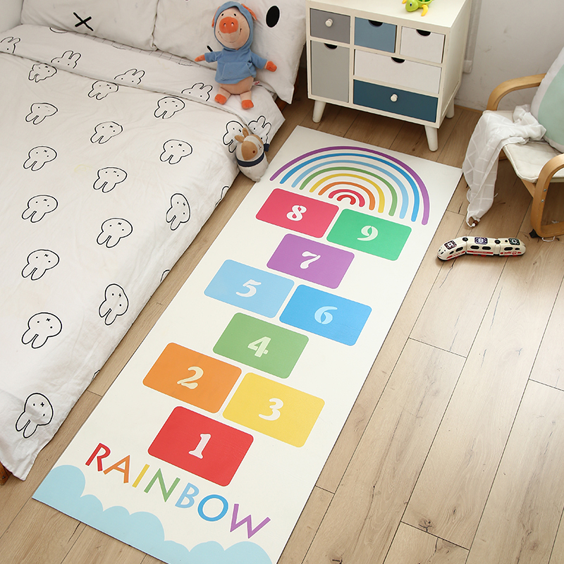 入户门地垫儿童牀边垫卡通pvc皮革门垫可擦洗防滑垫家用地毯