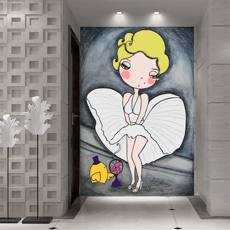 3d立体墙贴防水进门贴画欧式墙面装饰贴纸玄关过道竖版的墙纸自粘图片