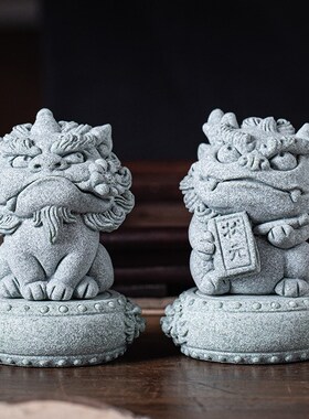 新中式小神兽状元探花一对茶宠摆件家居书房镇纸礼品客厅桌面装饰