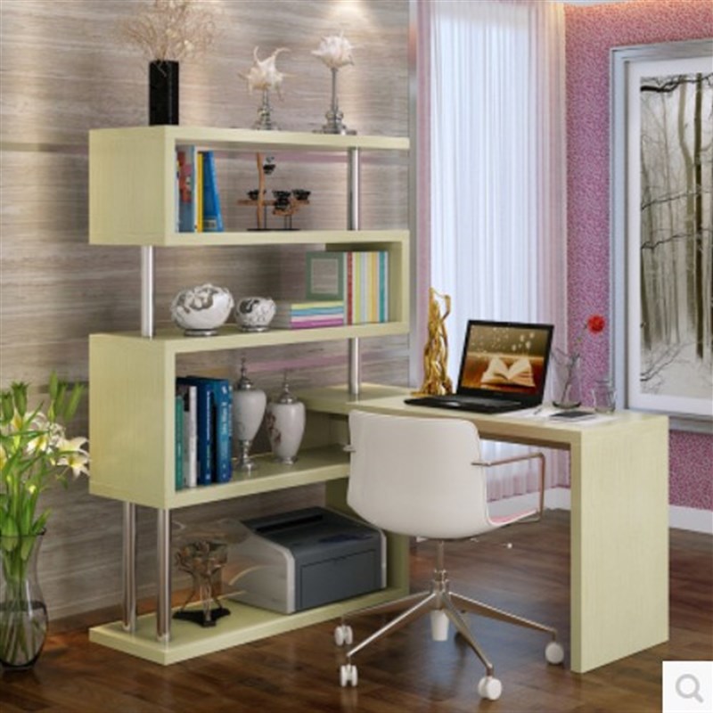 旋转电脑桌书桌书架组合台式桌家用书柜办公桌简约转角学习桌