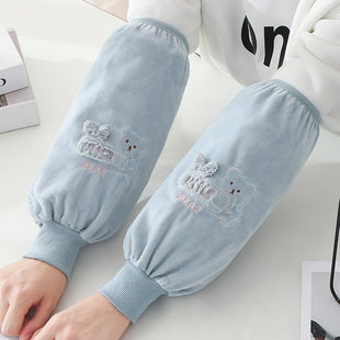 手袖 秋冬天工作护袖 套绒布学生长款 女成人袖 家务耐脏可爱卡通 套袖