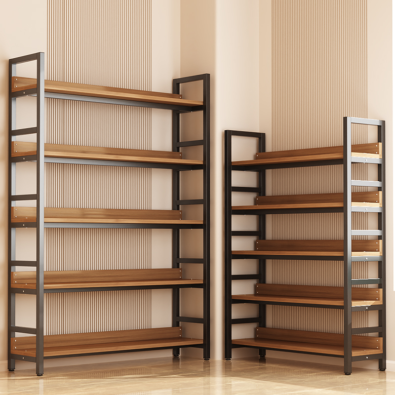 书架置物架落地家用儿童收纳客厅货架图书馆铁艺多层落地简易书柜