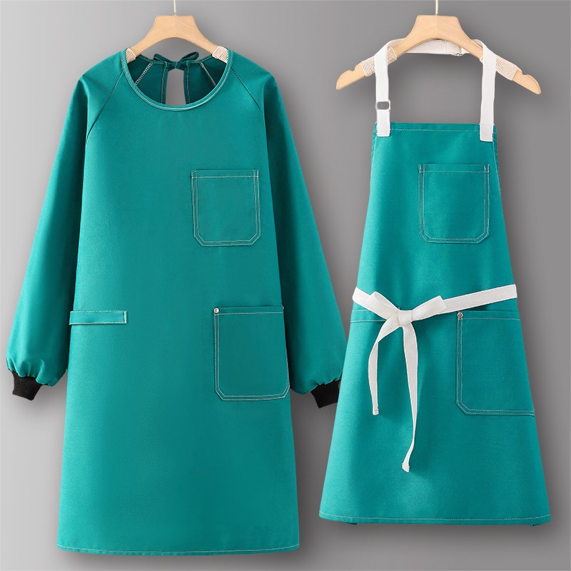 2024新款新年帆布围裙厨房家用女罩衣男士秋冬纯棉大人可爱工作服