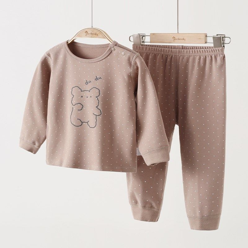 婴儿秋衣秋裤套装秋冬季纯棉舒绒波点熊宝宝家居服打底内衣两用档,童装/婴儿装/亲子装,内衣套装,淘宝优惠券,粉丝福利购,淘宝优惠卷