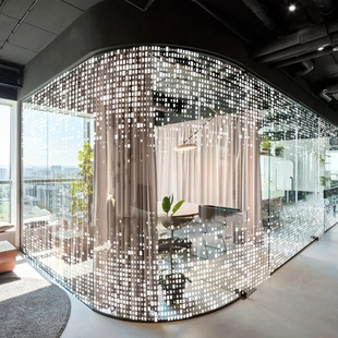 定制办公室商场店铺橱窗隔断移门时尚 饰透明静电玻璃贴膜 马赛克装