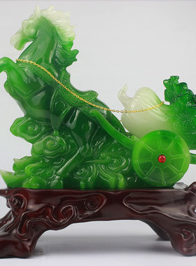 招财摆件马上发财搬家礼物乔迁开店送礼办公室店铺开业礼品玉白菜