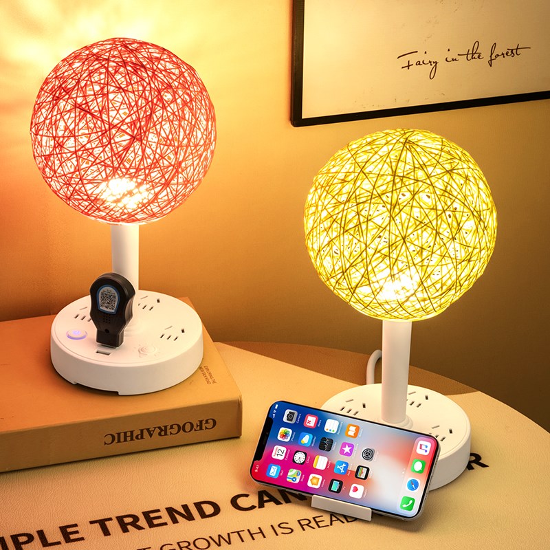 2021网红床头灯台灯插座一体多功能带usb卧室浪漫氛围感插板带线