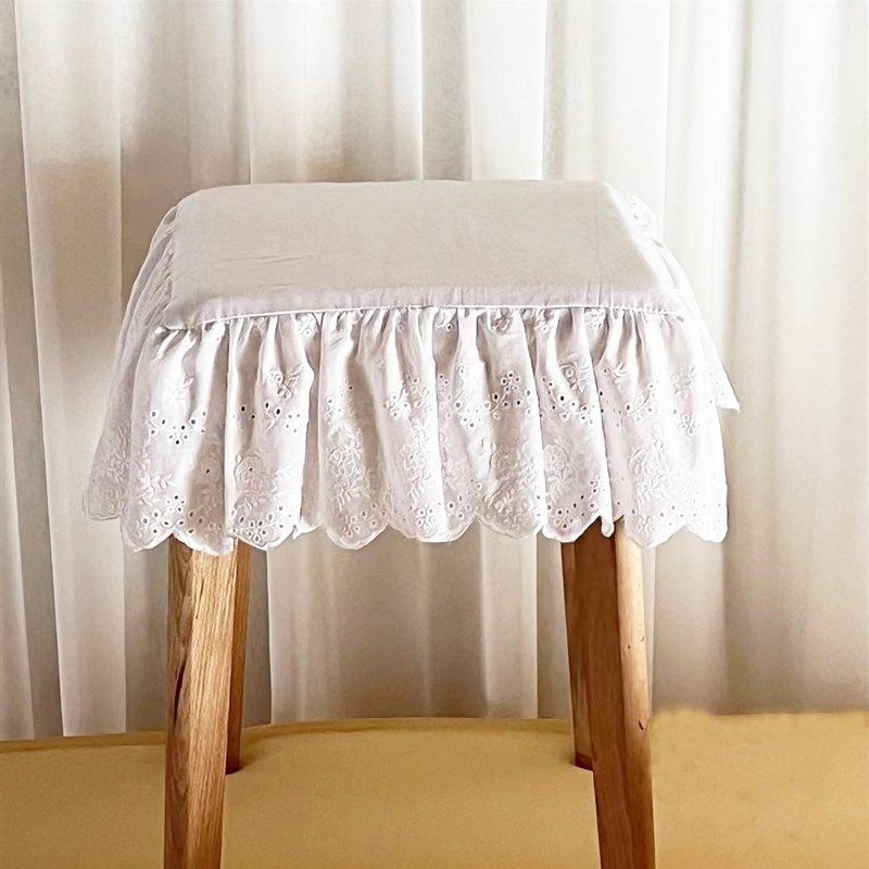 全棉纯白色简约坐垫椅子垫镂空花边凳子罩坐垫套可脱卸 乳胶填充,居家布艺,椅垫,淘宝优惠券,粉丝福利购,淘宝优惠卷