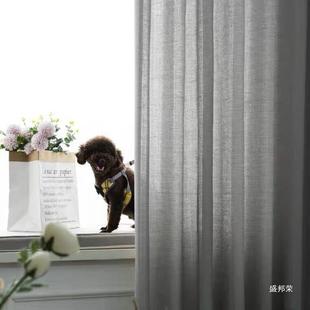工厂纱帘透光不透人窗纱卧室纱飘窗白纱窗帘客厅白色遮光帘阳台挂