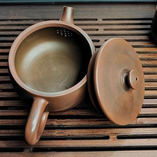 钦州坭兴陶茶壶名家纯手工大口汉瓦壶家用大小容量泡茶具全套