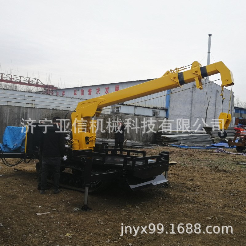 供应履带随车吊车 3吨链条式全地形爬爬背树吊机 履带平板吊