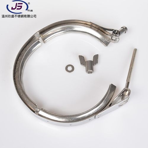 304不锈钢双倍卡箍V型沟槽管夹管卡喉箍抱箍加厚强力水管快装固定