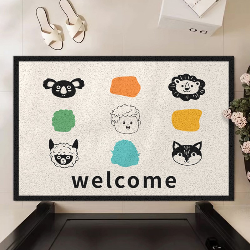 入户门简约创意地垫大门口丝圈进门地毯家用玄关门垫耐脏可裁剪