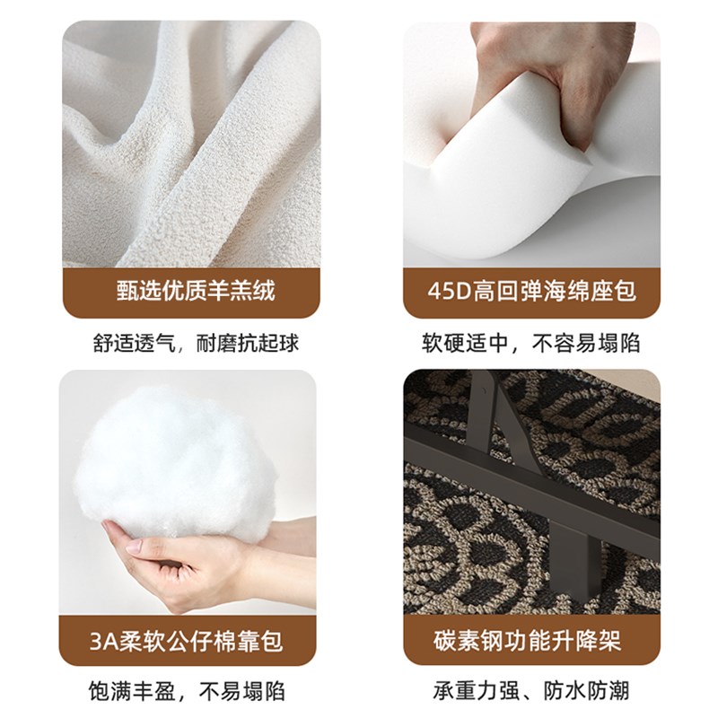 泡芙沙发床 单人可折叠两用奶油风 小户型网红阳台伸缩床模块组合