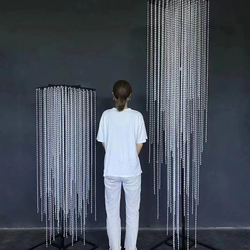 若汐地球珠压克力路引水晶珠帘方形韶华路引酒店韩式婚礼堂道具