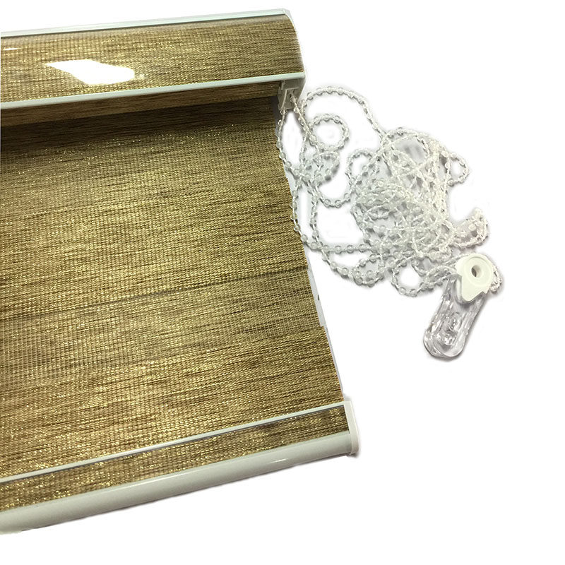 白色金丝麻百叶遮阳防晒办公室卷帘书房成品定制防水升降拉柔纱帘