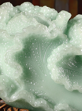 百财招来玉白菜摆件中式客厅酒柜玄关招财装饰品店铺开业乔迁礼物