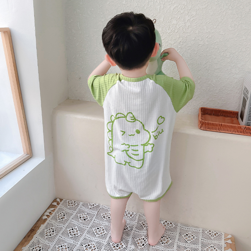 男童睡衣夏款2023新款薄款纯棉宝宝儿童连体睡袋夏季防着凉空调服