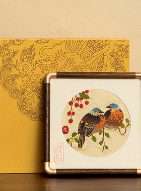 南京云锦研究所地久天长结婚送新人新婚礼物非遗手工高端礼品摆件