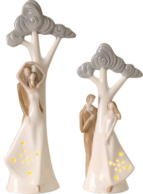 结婚礼物送新人情侣摆件客厅玄关酒柜婚房订婚装饰品闺蜜新婚礼品