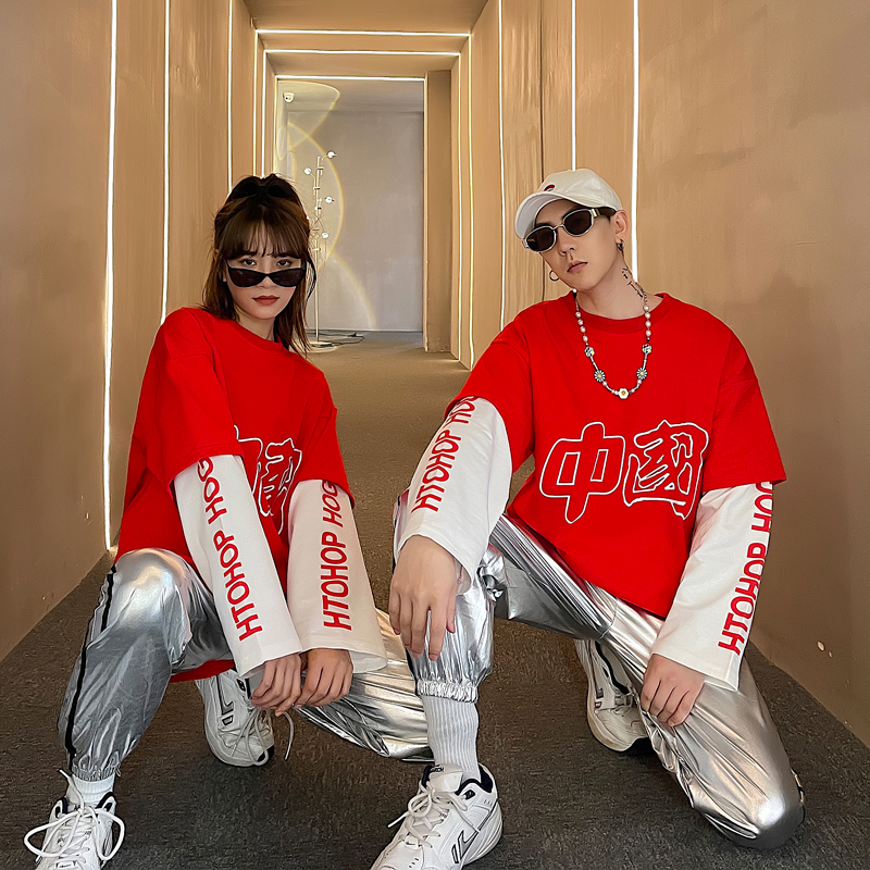 学生街舞套装成人男女国潮嘻哈宽松跳舞演出年会元旦舞蹈表演服装