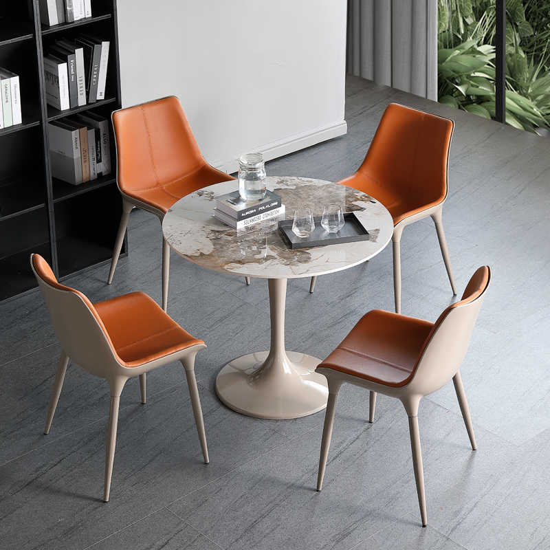 创意办公室休息区展厅商务岩板洽谈桌椅组合简约接待会客谈判桌椅