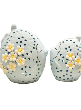 创意结婚礼物亲嘴鱼摆件家居饰品客厅餐边柜电视柜酒柜装饰品陶瓷