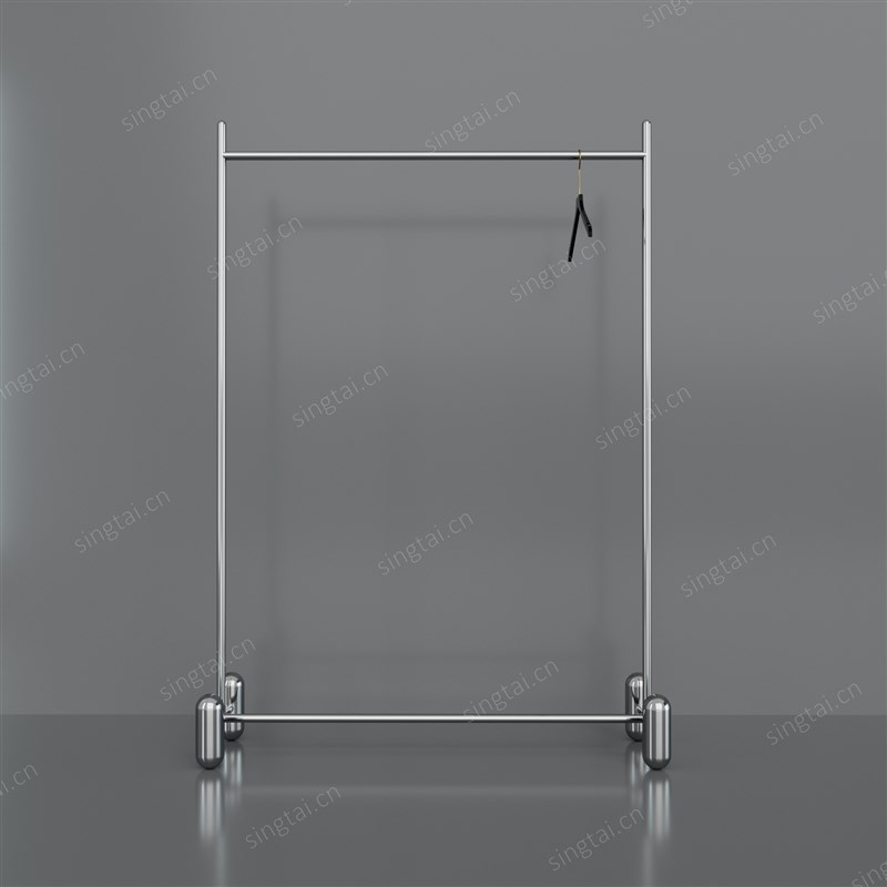 服装店展示架不锈钢架子落地式陈列架中岛架挂衣架侧挂男女装货架