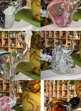 卡罗尔 Q大象合集手工琉璃创意家居装饰品摆件可爱彩色礼物