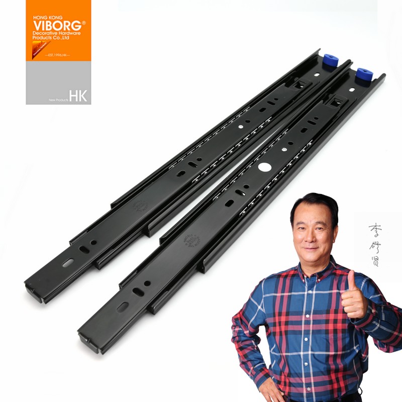香港域堡VIBORG加厚抽屉轨道橱柜抽屉滑轨滑道三节轨道导轨静音VB