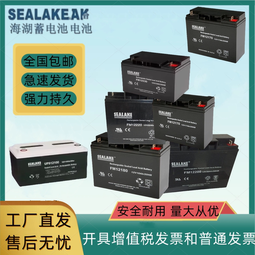 海湖铅酸免维护12v22ah照明通讯