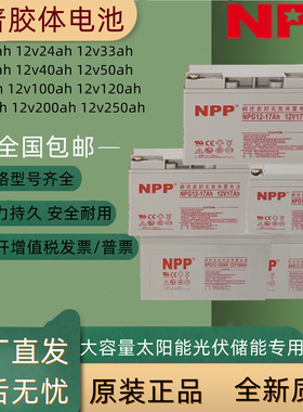 耐普胶体铅酸免维护蓄电池12V100AH太阳能12V65AHUPS12V150AH电源