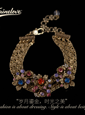 复古花朵时尚气质手链